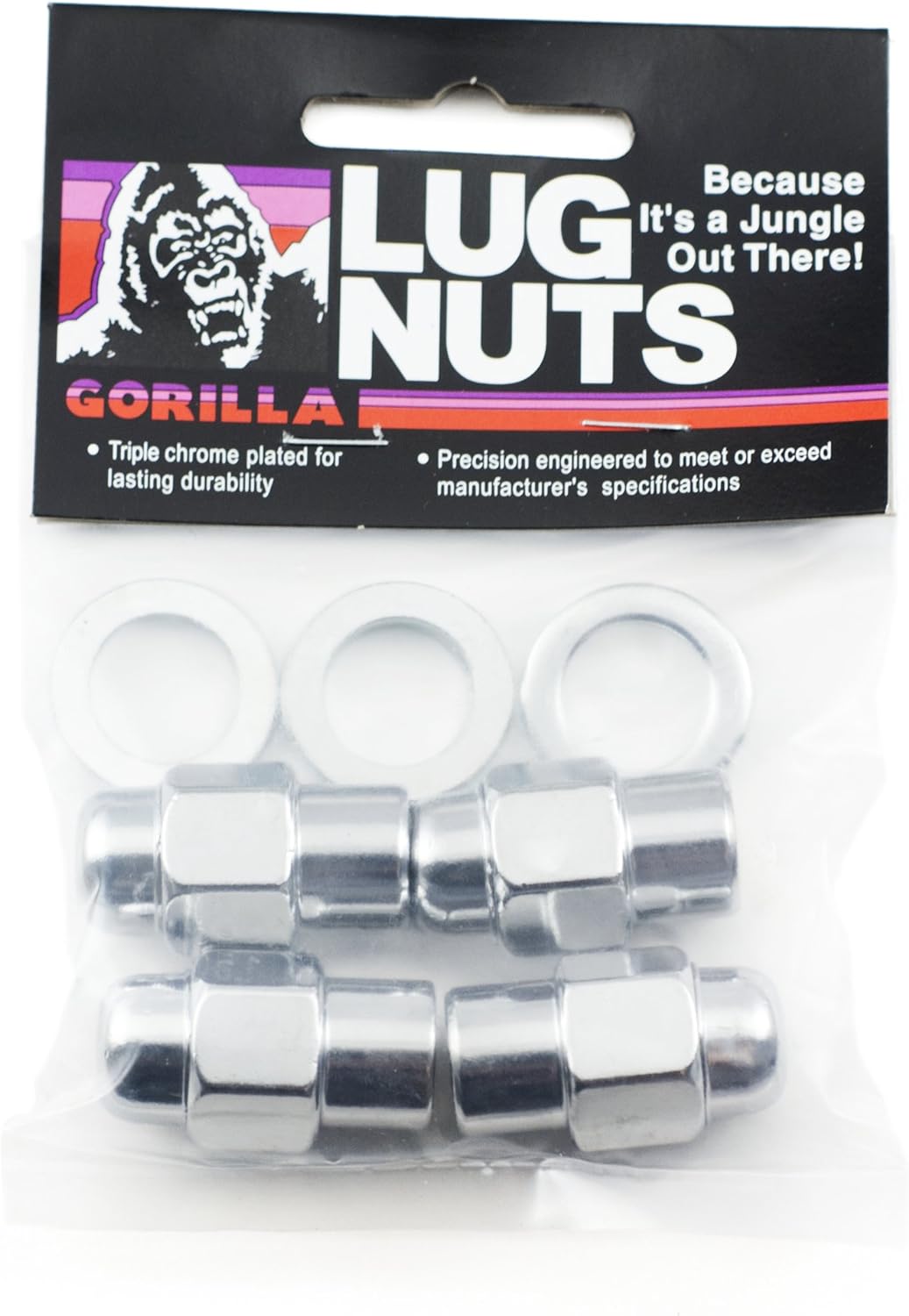 Gorilla Automotive 73187SMB - Short Mag 13/16" Hex 1/2"-20 Chrome Pack of 4 Lug Nuts and 4 Washers Gorilla Automotive 73187SMB - Short Mag 13/16" Hex 1/2"-20 Chrome Pack of 4 Lug Nuts and 4 Washers