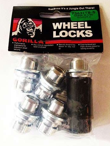Gorilla Automotive 73631TB-5 - Original Gorilla Lock Set Toyota Mag 21mm Hex 12mm x 1.50 Chrome Set of 5 Gorilla Automotive 73631TB-5 - Original Gorilla Lock Set Toyota Mag 21mm Hex 12mm x 1.50 Chrome Set of 5