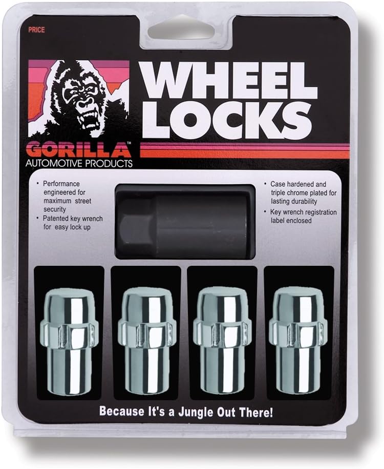 Gorilla Automotive 73681N - Original Gorilla Lock Set Standard Mag Closed End 13/16" Hex 1/2"-20 Chrome 4Pk