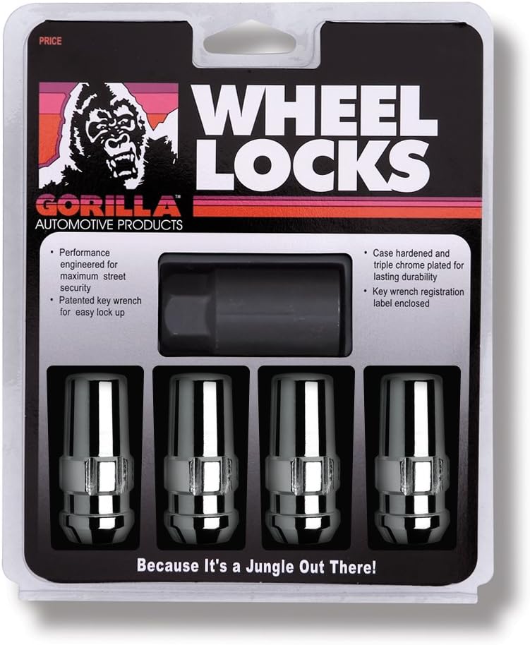 Gorilla Automotive 76601N - Original Gorilla Lock Set Duplex Acorn 13/16" Hex 14mm x 2.00 Chrome Set of 4
