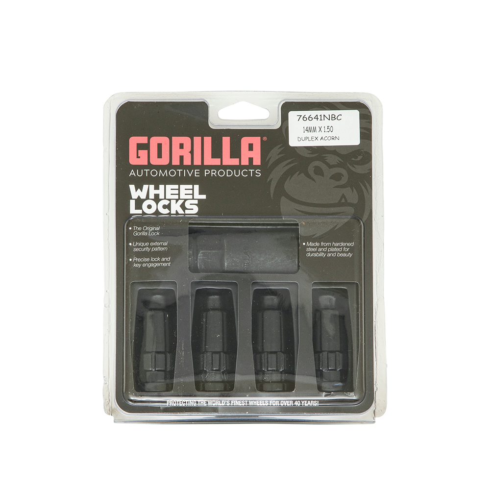 Gorilla Automotive 76641NBC - Original Gorilla Lock Set Duplex Acorn 13/16"&7/8" Dual Hex 14x1.5 Black 4Pk Gorilla Automotive 76641NBC - Original Gorilla Lock Set Duplex Acorn 13/16"&7/8" Dual Hex 14x1.5 Black 4Pk
