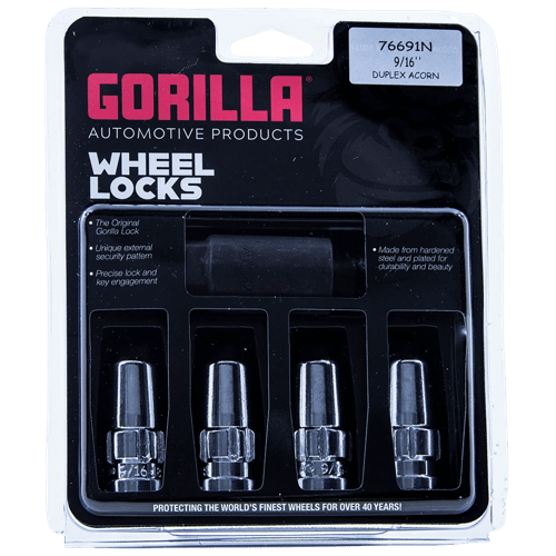 Gorilla Automotive 76691N - Original Gorilla Lock Set Duplex Acorn 13/16"&7/8" Dual Hex 9/16"-18 Chrome 4Pk