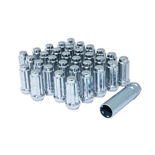 Gorilla Automotive K8TS-14200GR - Small Diam Spline Duplex Lug Nuts 13/16" & 7/8" Key 14mm x 2.00 Chrome Set of 32