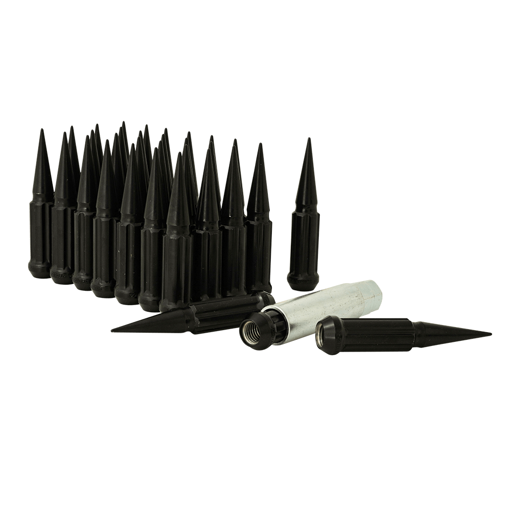 Gorilla Automotive SPK8-14150B - Small Diam Spline Spike Lug Nuts 13/16" & 7/8" Key 14mm x 1.50 Black Set of 32