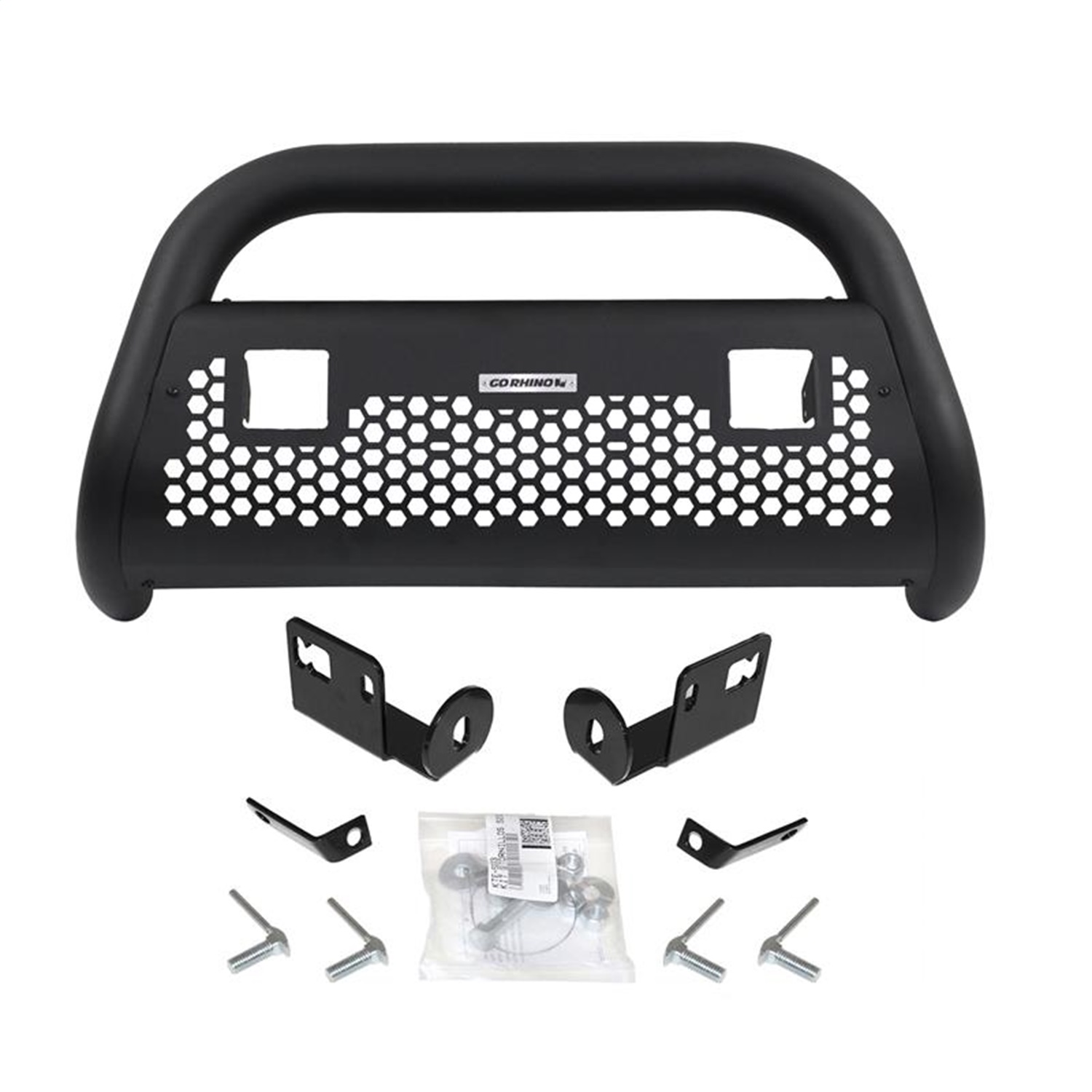 Go Rhino 55192LT - 55192T - RC2 LR Bull Bar with Mounting Bracket Kit and Two 3" Cube Lights - Textured Black