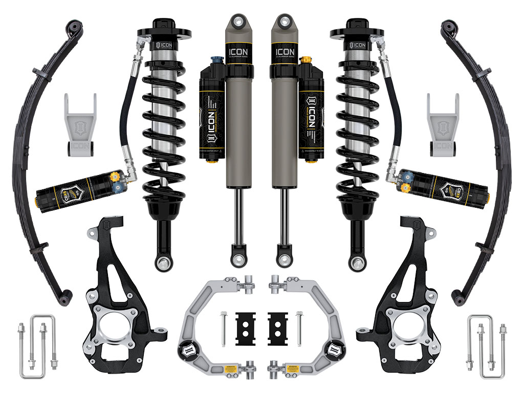 Icon K93144LD - 21-24 Ford F-150 4WD 2.5 Series Stage 4 Billet CDXS Suspension System w/ Leaf Pack