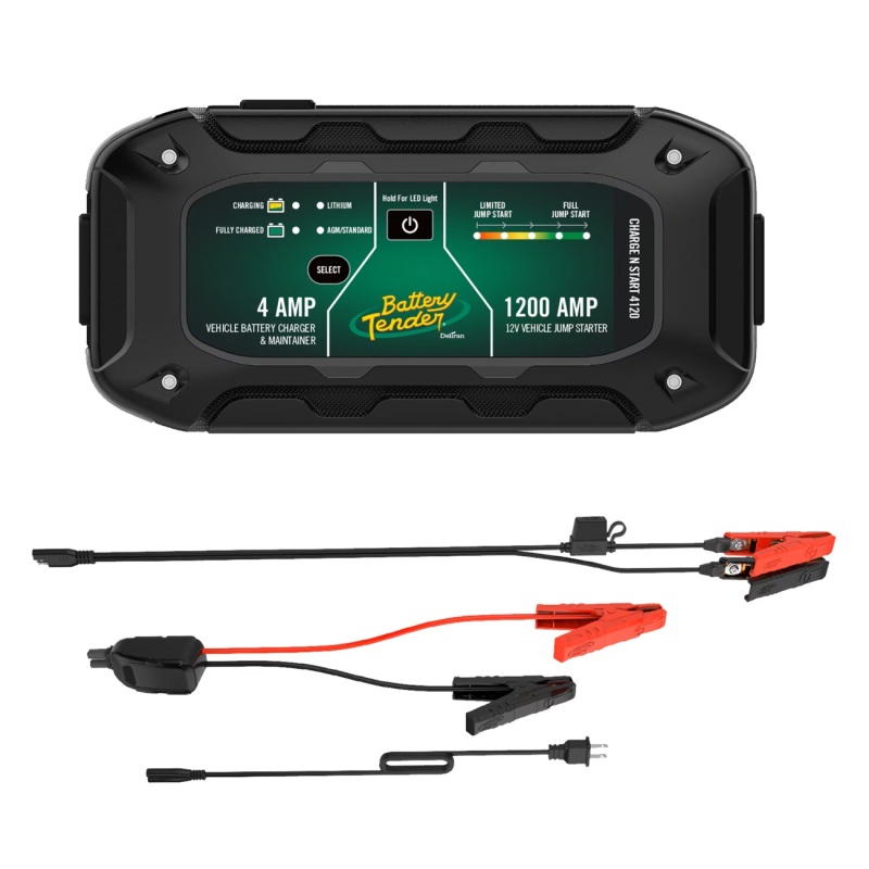 Battery Tender 030-7020-WH - Charge N Start 4120 4A Battery Charger & 1200A Jump Starter