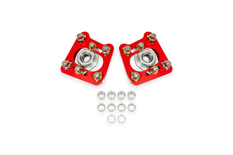 BMR WAK740R - 94-04 Ford Mustang Steel Caster Camber Plates - Red