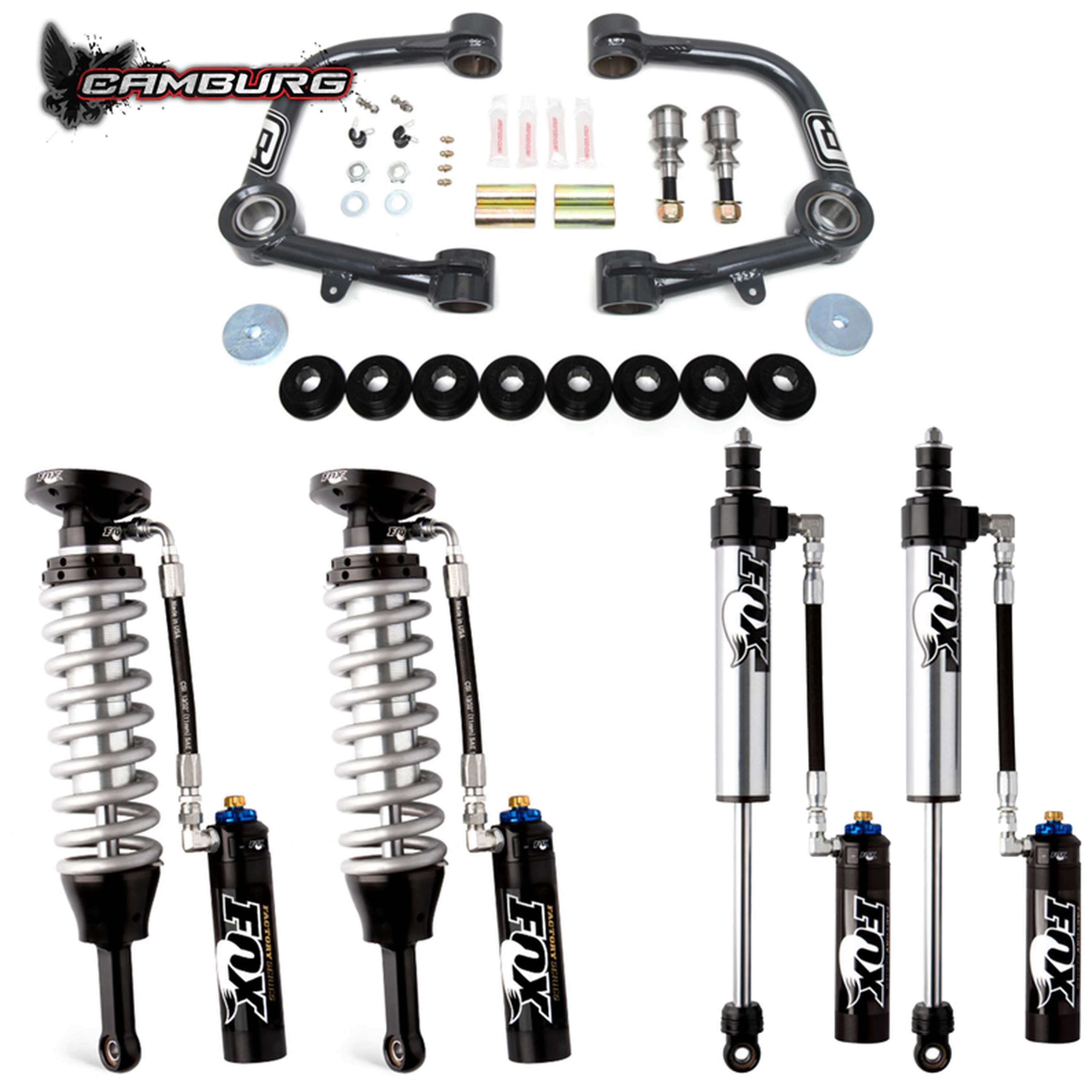 Camburg CAM-310109-U - Engineering 2005-2023 Toyota Tacoma Excludes X-Runner FOX 2.5 Factory DSC Lift Kit Camburg CAM-310109-U - Engineering 2005-2023 Toyota Tacoma Excludes X-Runner FOX 2.5 Factory DSC Lift Kit