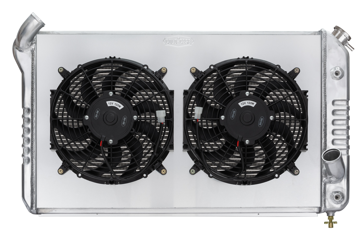 Cold Case Radiators CHV714AK - 69-72 Corvette Small Block Aluminum Radiator Dual 12 Inch Fan Kit
