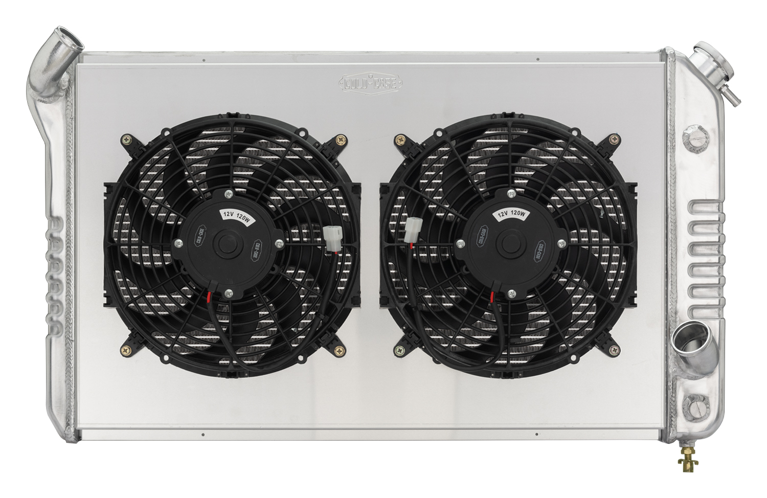 Cold Case Radiators CHV716AK - 73-76 Corvette Aluminum Radiator Dual 12 Inch Fan Kit