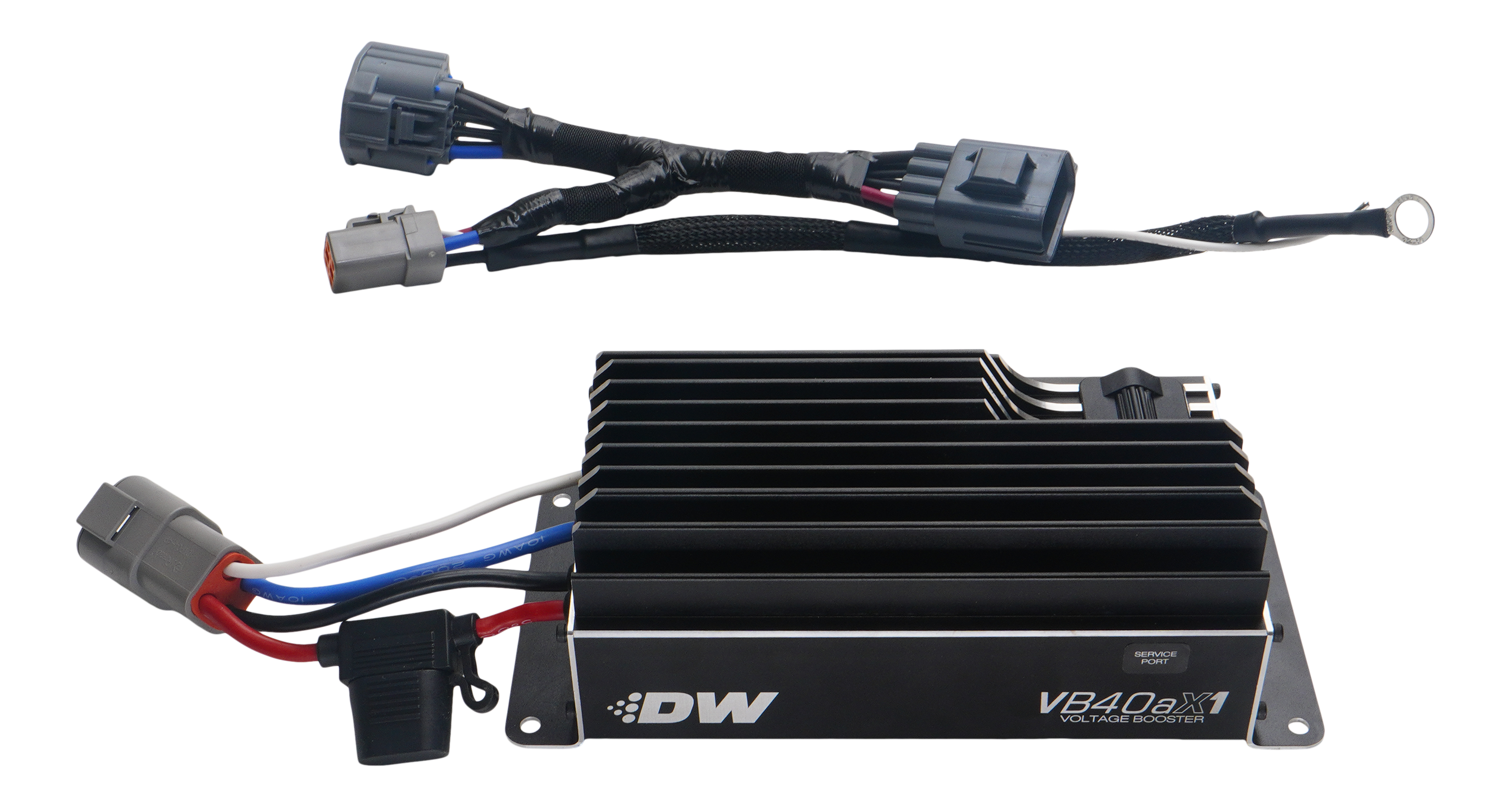 Deatschwerks 4-01-VB40AX1 - VB40AX1 Voltage Booster with Plug-N-Play Harness for 10-25 Ford Mustang