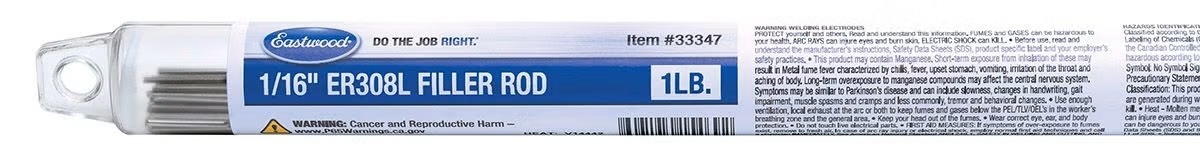 Eastwood 33347 - Filler Rod ER308L 1/16 1LB