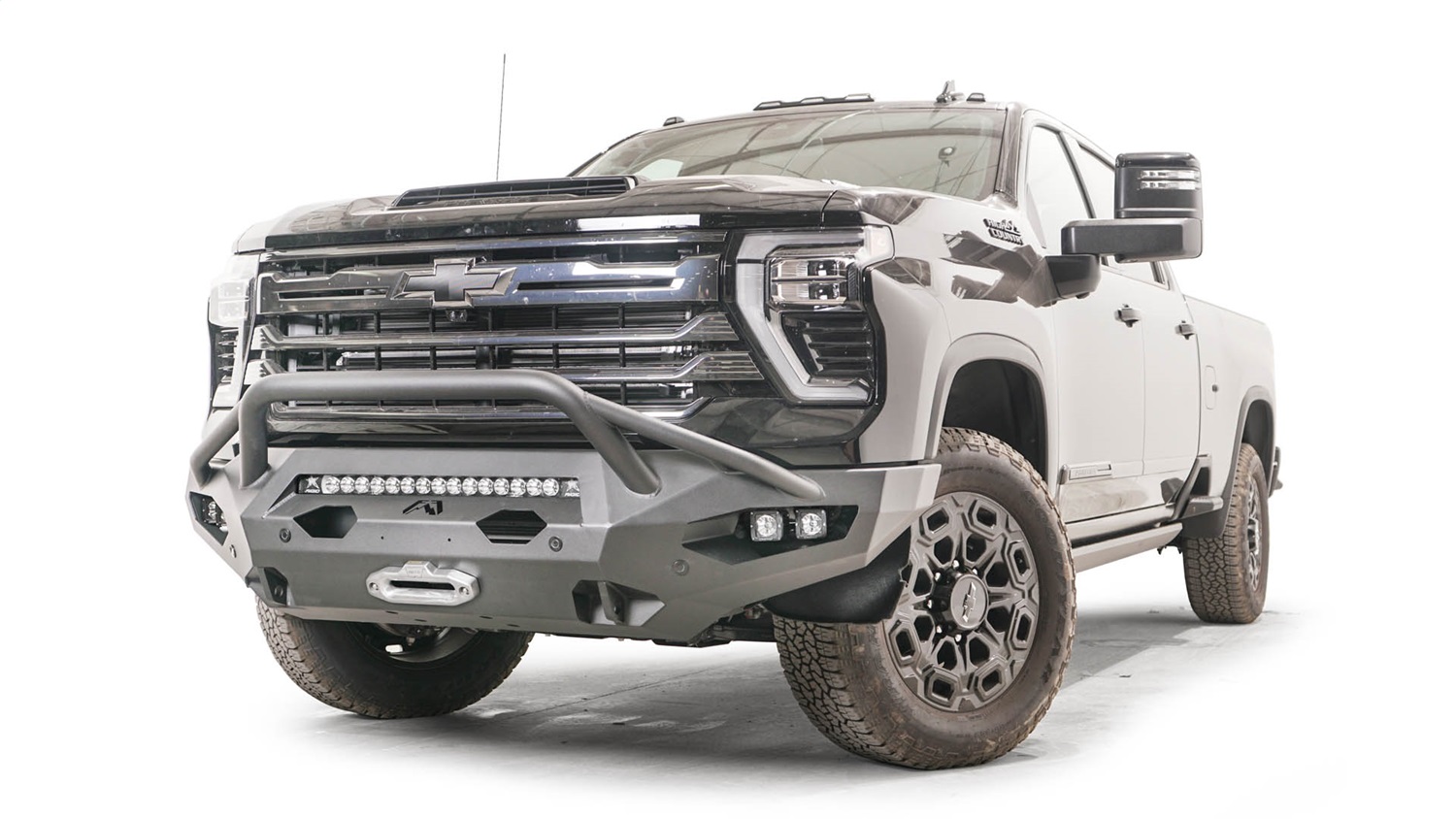 Fab Fours CH24-X6152-B - Matrix Front Bumper; Uncoated/Paintable; w/Pre-Runner Guard;