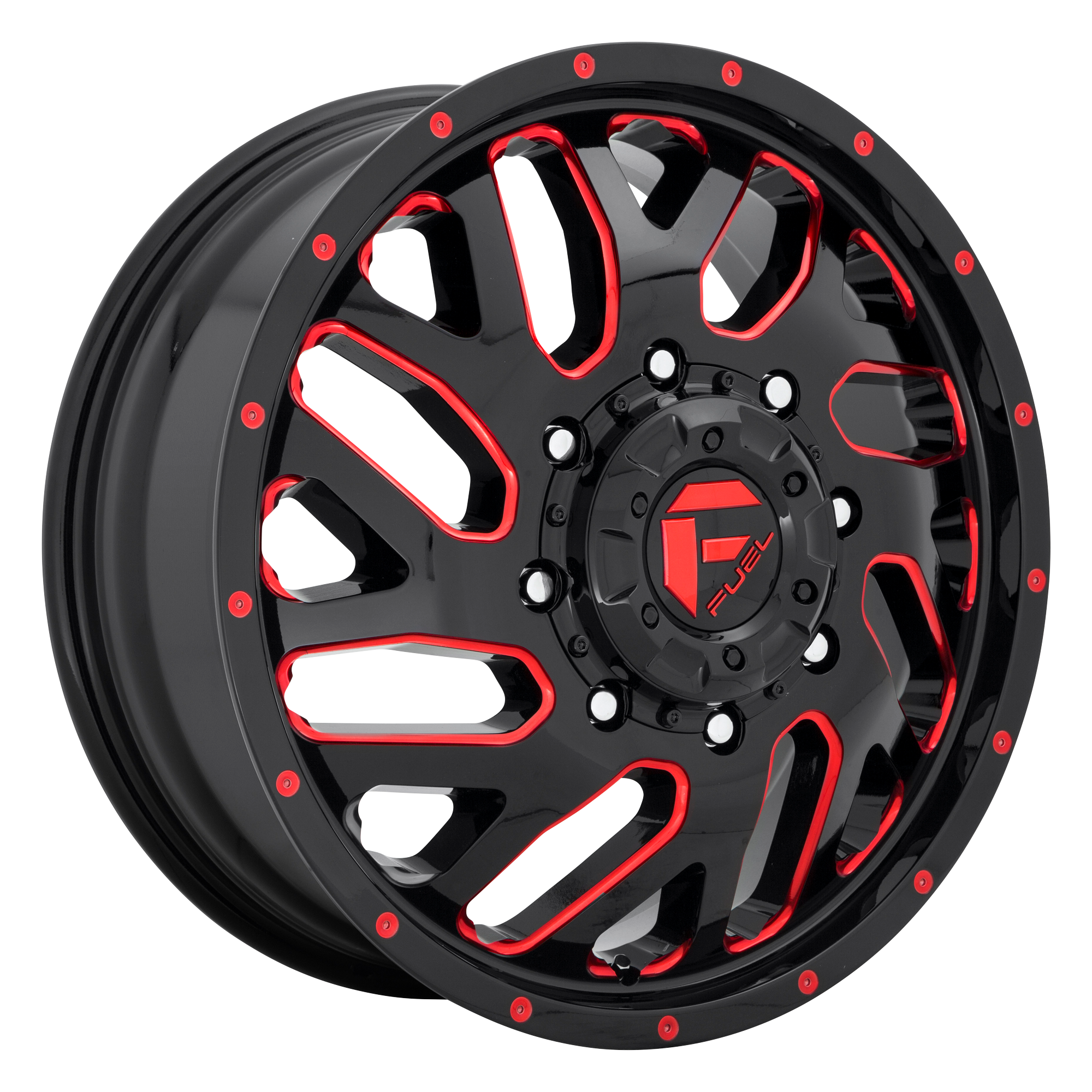Fuel Wheels D6562270A644 - 22X7 Gloss Black Red Tinted Clear