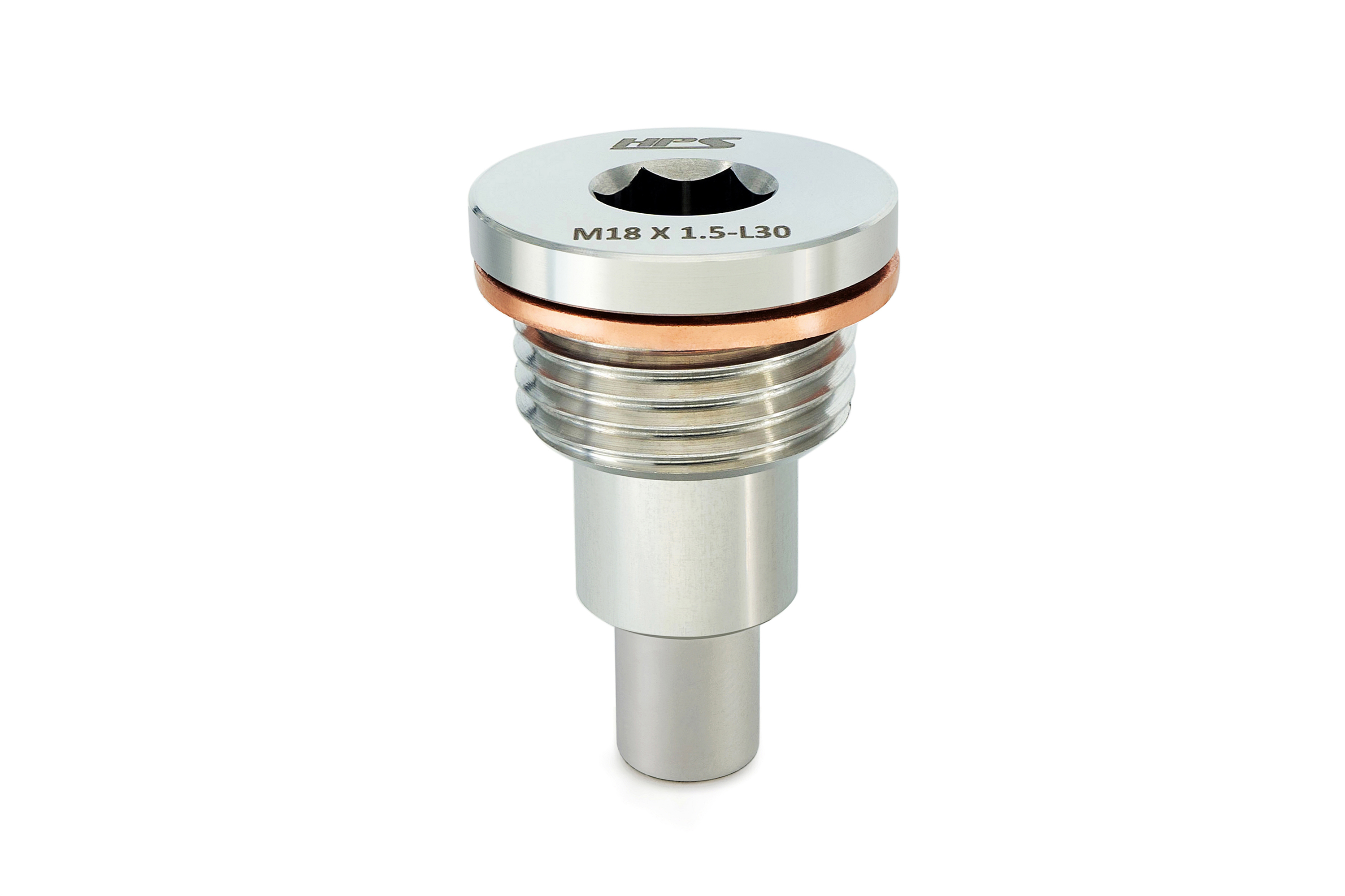 HPS Performance MDP-M18X150-L30 - HPS 304 stainless steel magnetic drain plug with 5000 gauss neodymium magnet