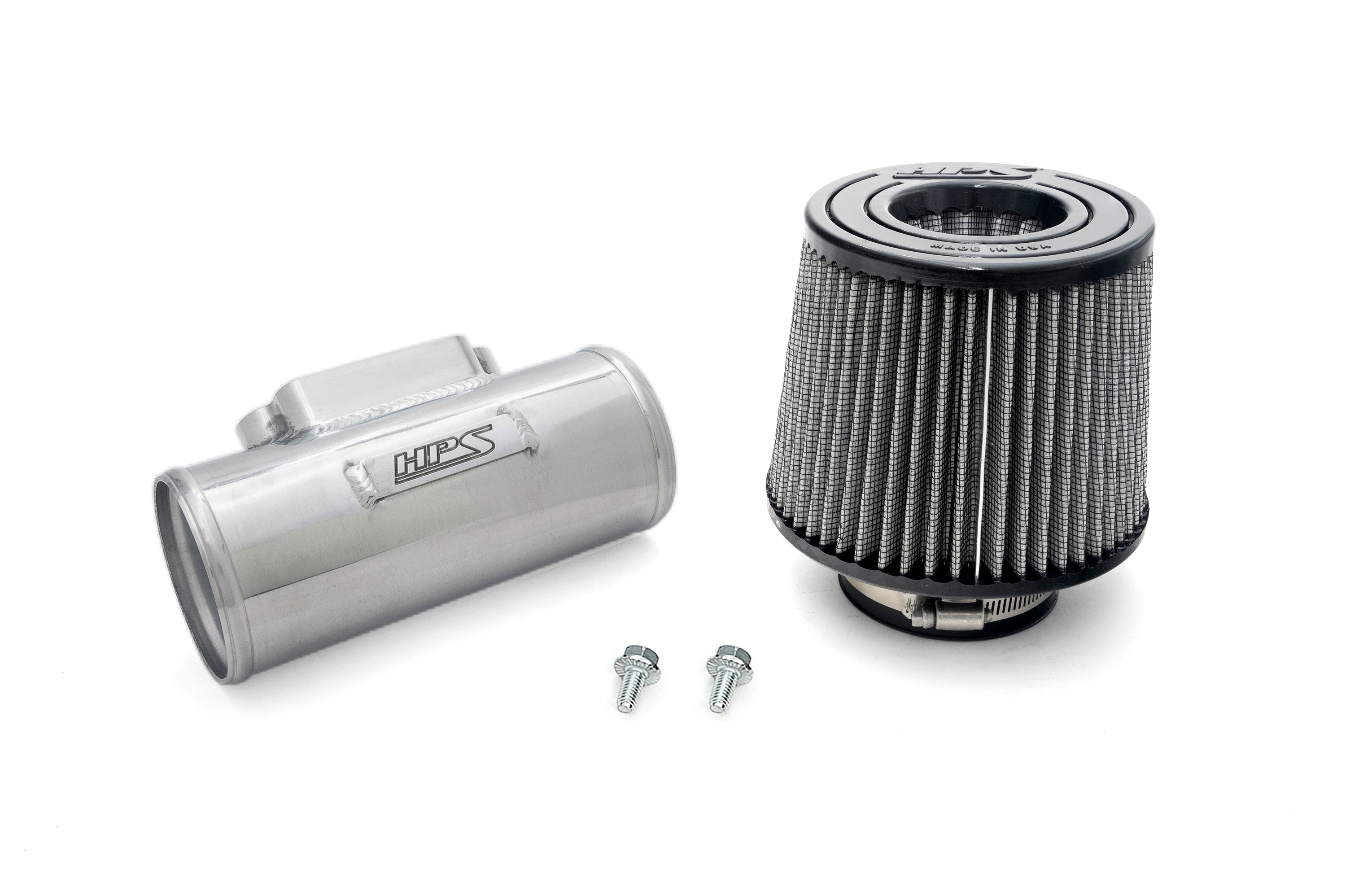 HPS Performance MAFT-1606 - HPS MAF Sensor Housing Tube 3" Toyota Lexus 2JZ 1MZ 1UZ, 6.5" Dual-Cone Filter