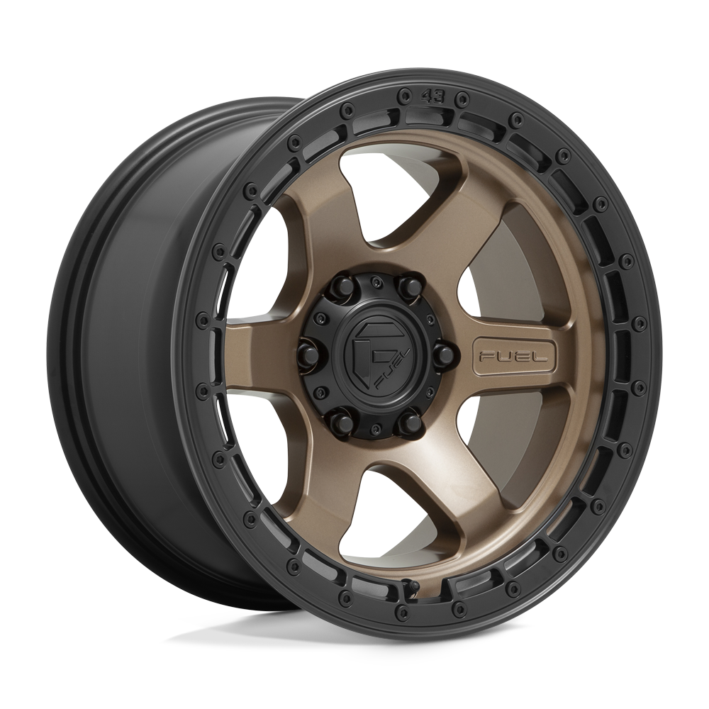 Fuel Wheels D75117908945 - Aluminum Wheels 17X9 Block D751 6 On 135 Matte Bronze/Black Ring 87.1 Bore -12 Offset 6 Spoke Fuel Off Road Wheels