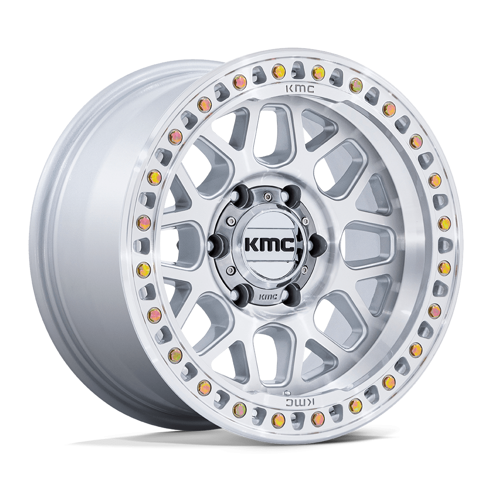 KMC KM54989080418 - Km549 Grs 18X9 Gloss Silver W/ Machined Face
