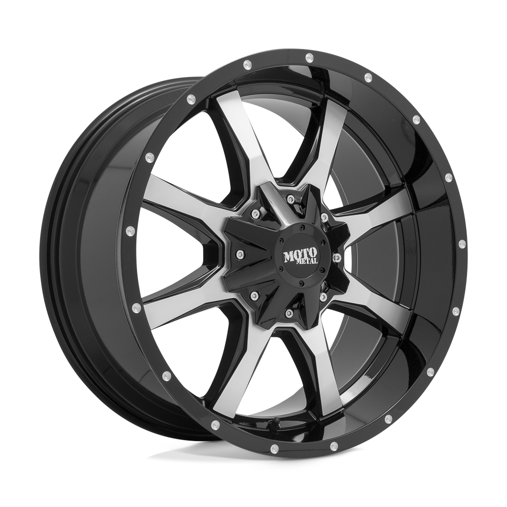 Moto Metal MO97021054324NUS - 20X10 Gloss Black Machined Face Moto Metal MO97021054324NUS - 20X10 Gloss Black Machined Face