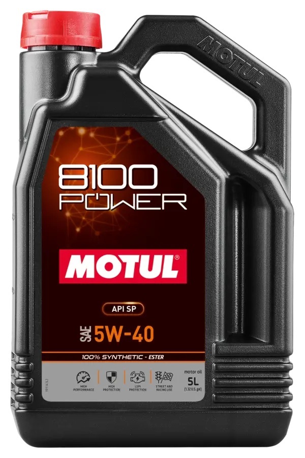 Motul MTL111809 - 8100 Power 5w40 5 Liter Bottle