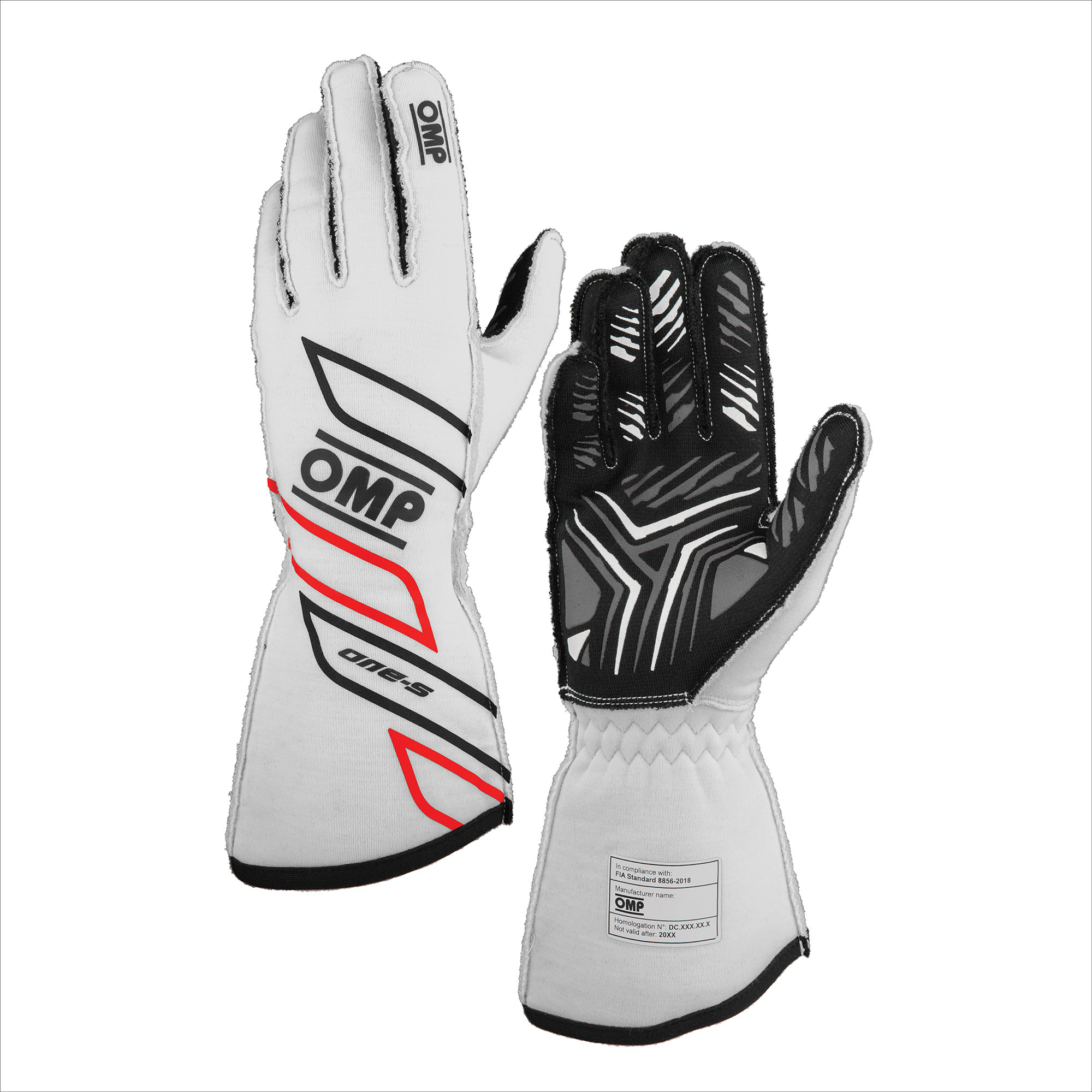 OMP Racing IB0-0778-A01-020-XXL - ONE-S GLOVES my2025 FIA 8856-2018 WHITE SZ. XXL