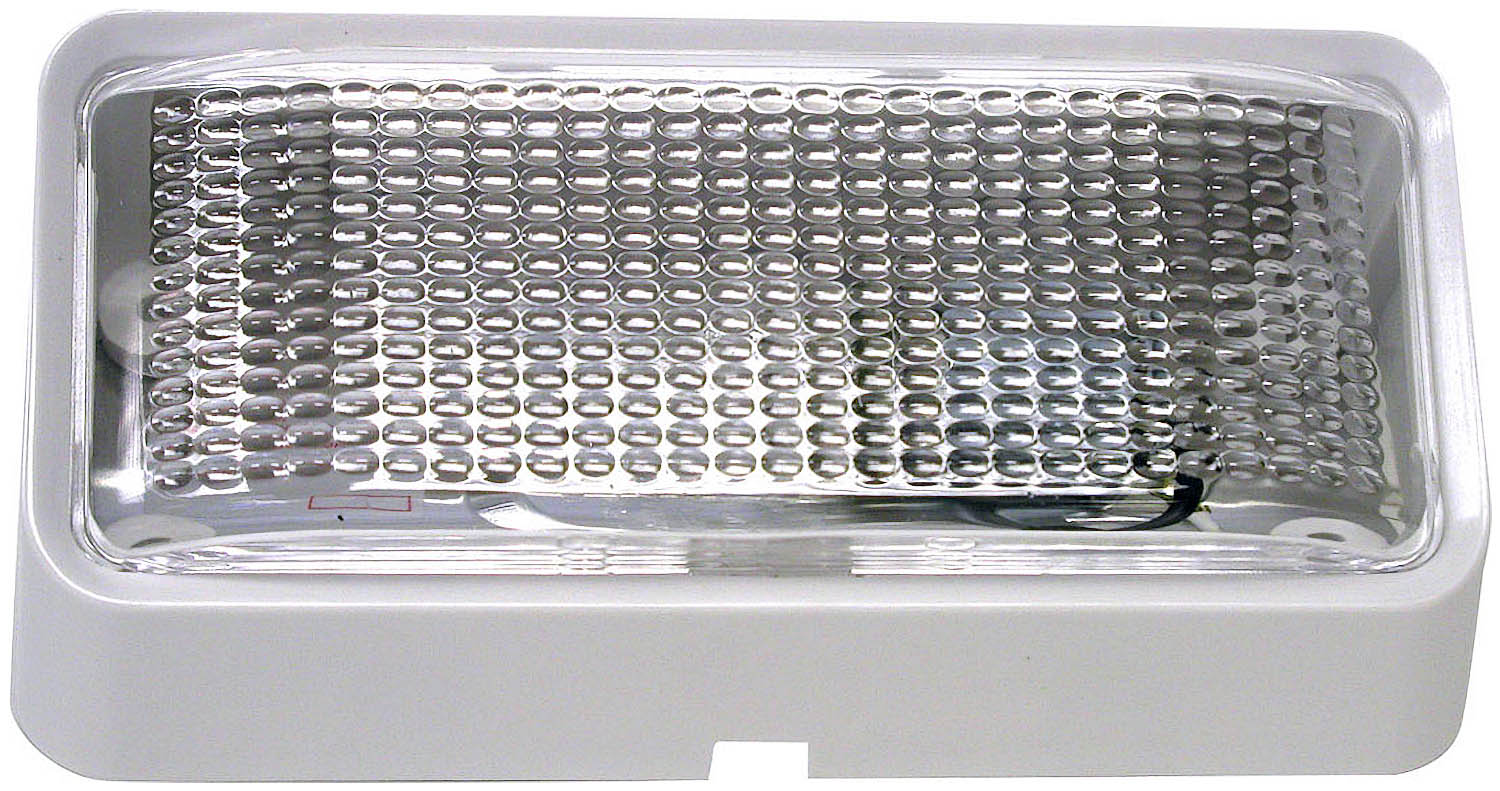 Peterson V384 - INCANDESCENT PORCH/UTILITY LIGHT, RECTANGULAR, CLEAR WHITE W/O-SWITCH