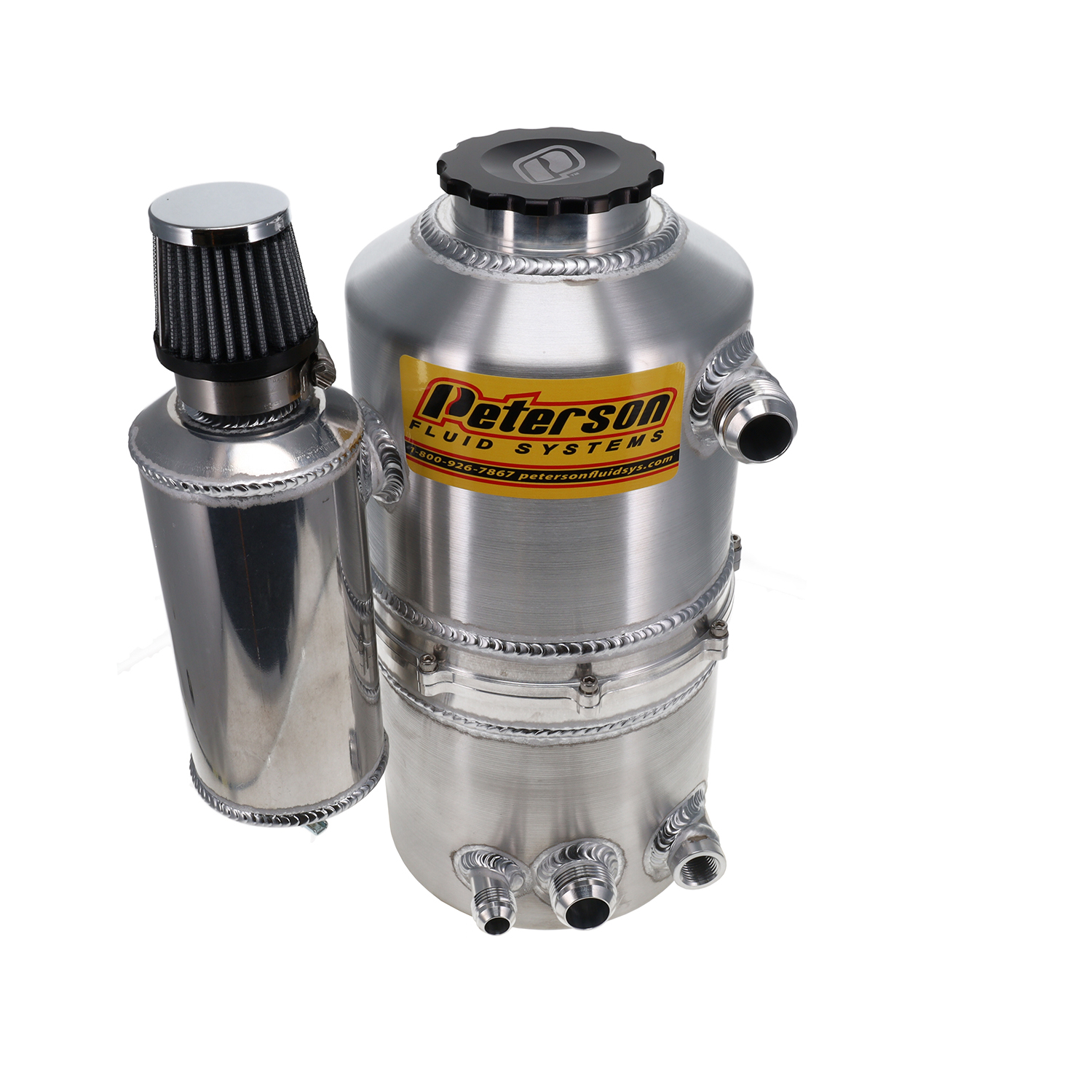 Peterson Fluid 08-0785-CC - Systems Tank Drag 2.3 Gallon -16AN Single Return w/ Catch Can