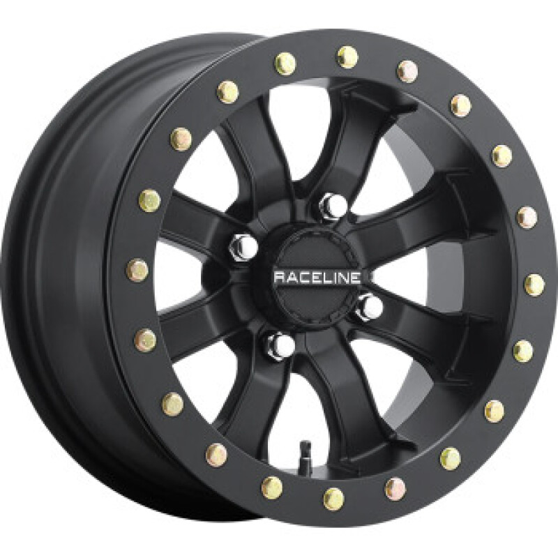 Raceline A71B-41037-55 - A71B Mamba 14x10in / 4x137 BP / 5+5 0mm Offset / 110.18mm Bore - Satin Black Beadlock Wheel