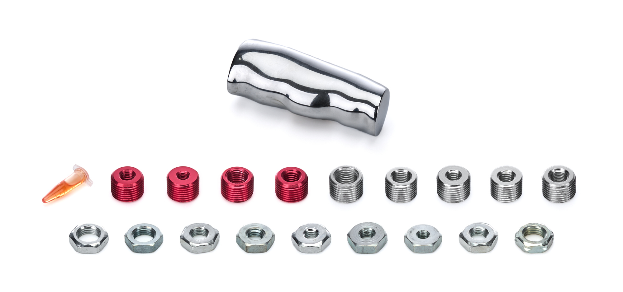 Spectre SPE-6280 - Shifter Knob - T-Handle - 1/2-20 in / 7/16-20 in / 3/8-16 in / 3/8-24 in / 5/16-18 in / 12 mm x 1.5 / 10 mm x 1.5 / 8 mm x 1.25 / 7 mm x 1 - Aluminum - Chrome - Universal - Each