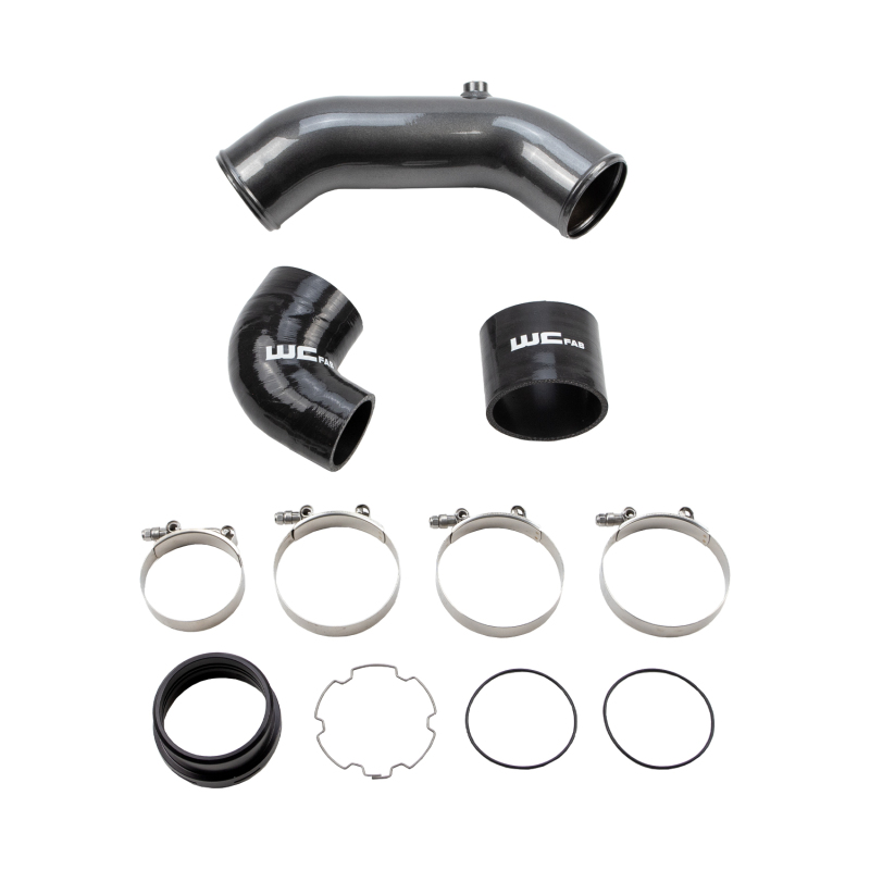 Wehrli WCF100295-CAT - 2017+ Ford 6.7L Power Stroke 3.5in Cold Side Intercooler Pipe - Cat Yellow Wehrli WCF100295-CAT - 2017+ Ford 6.7L Power Stroke 3.5in Cold Side Intercooler Pipe - Cat Yellow