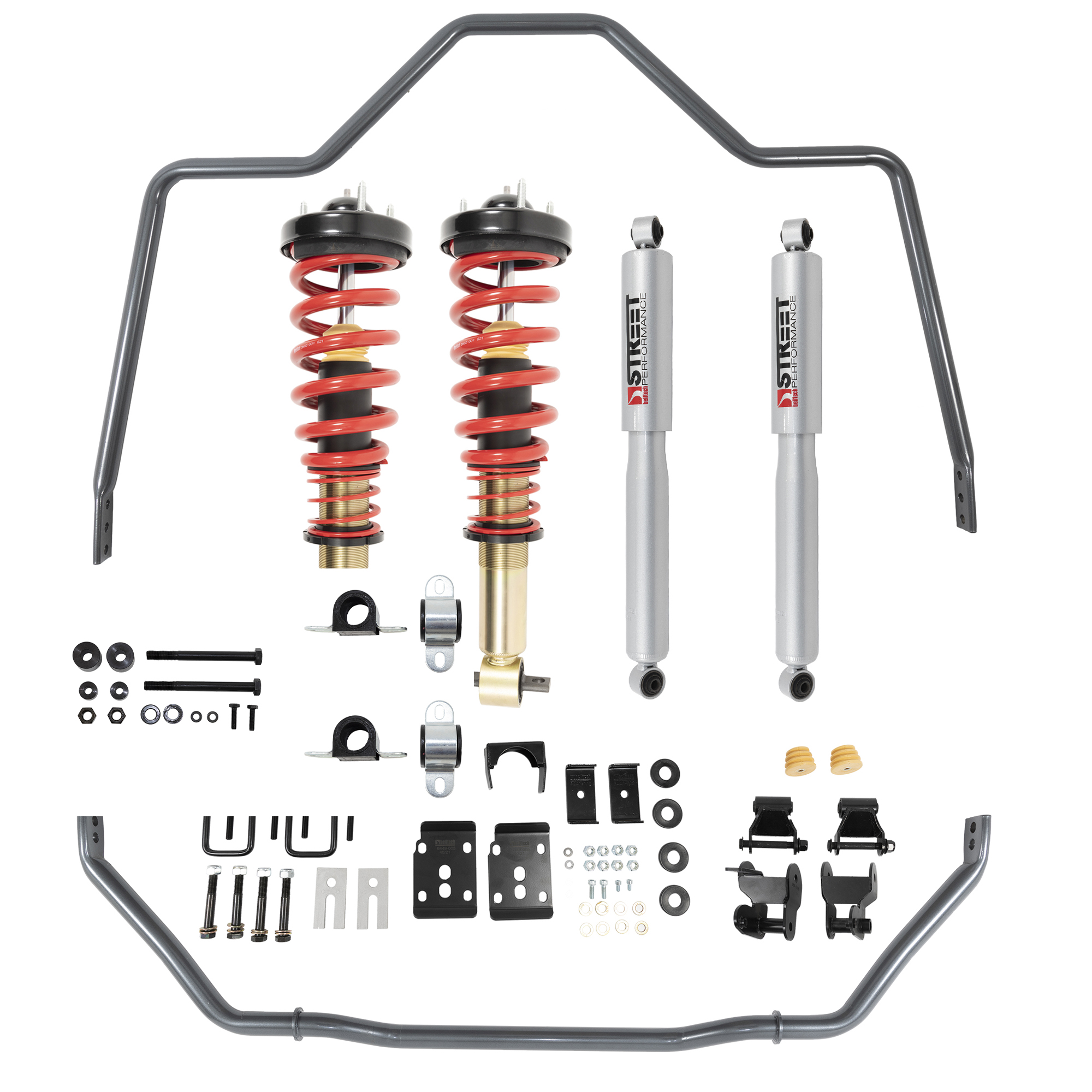 Belltech 1050HK - PERF HANDLING KIT Complete Kit Inc. Height Adjustable Front Coilovers & Anti-Swaybar Set 2021+ Ford F-150 2WD -1in. to -3.5in.F / -4.5in.R