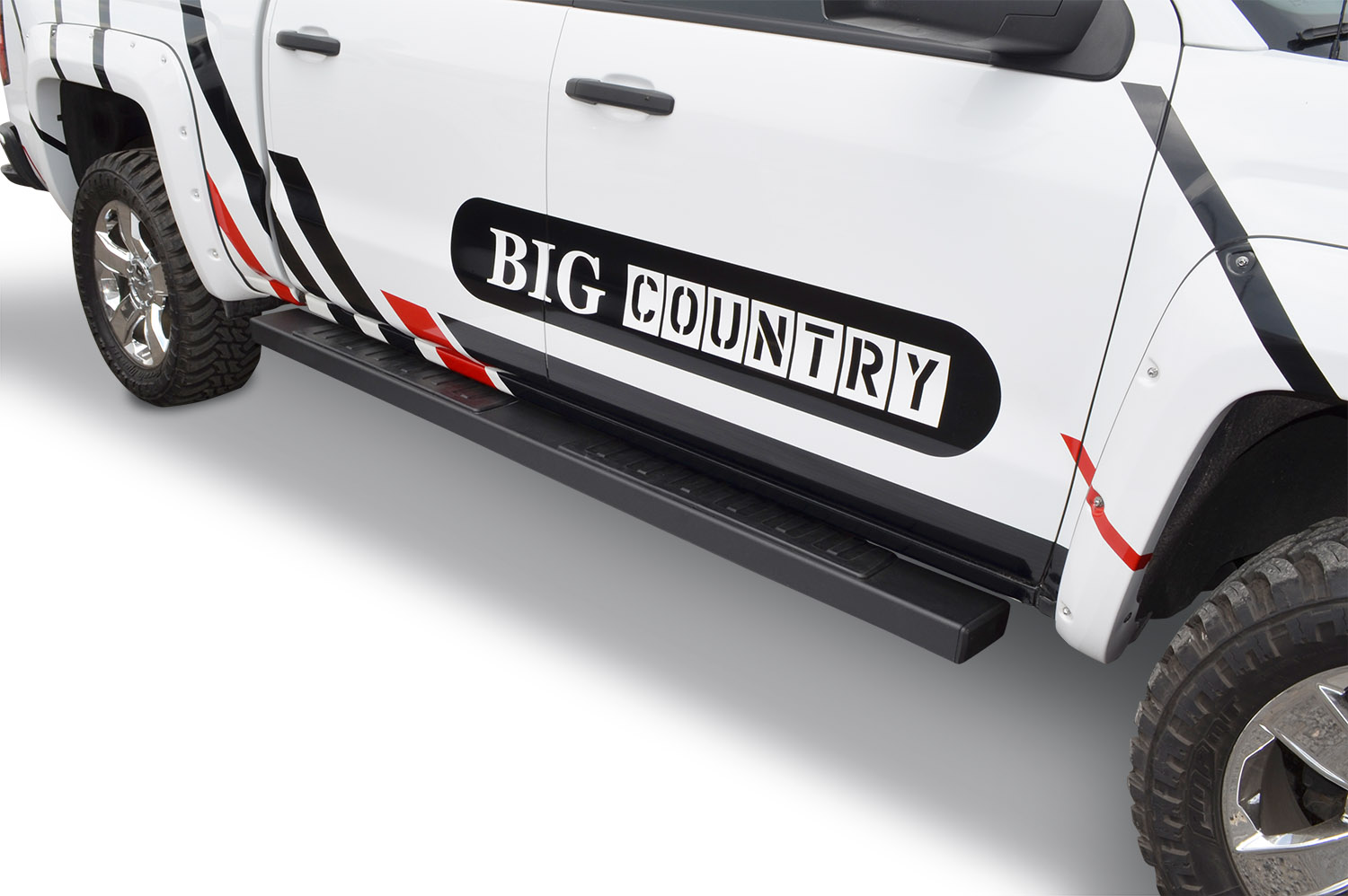 Big Country 3962269800 - Truck Accessories  - 6" WIDESIDER II Platinum Side Bars With Mounting Bracket Kit - Textured Black