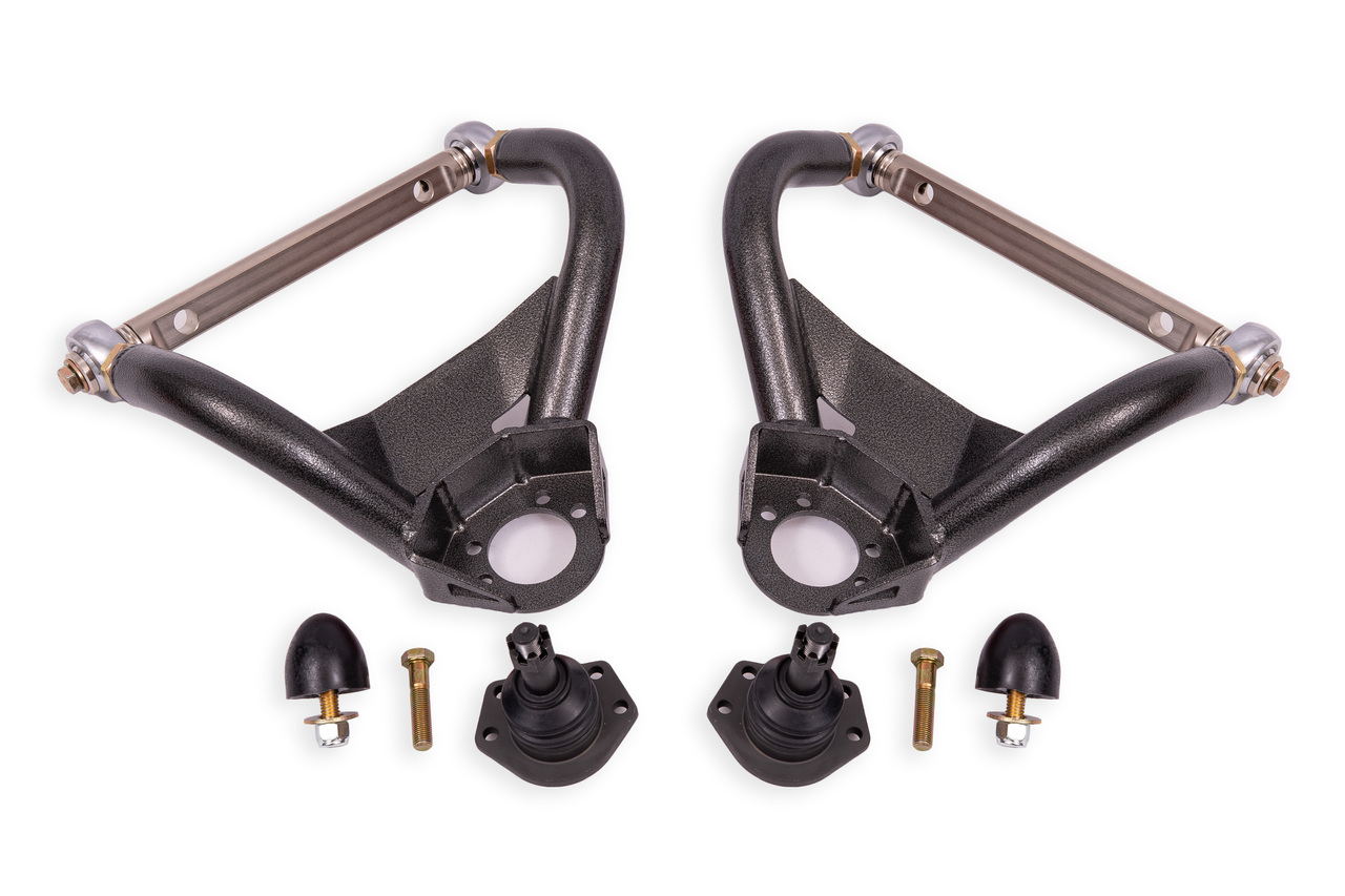 BMR AAU403H - 64-72 GM A-Body Adjustable Upper A-Arms Standard Ball Joint - Black Hammertone