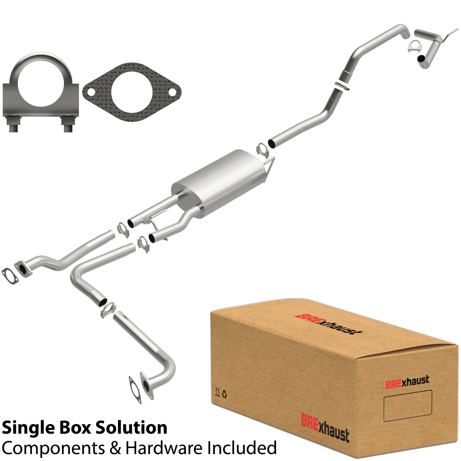BRExhaust 106-0296 - 2012-2017 Nissan Direct-Fit Replacement Exhaust System