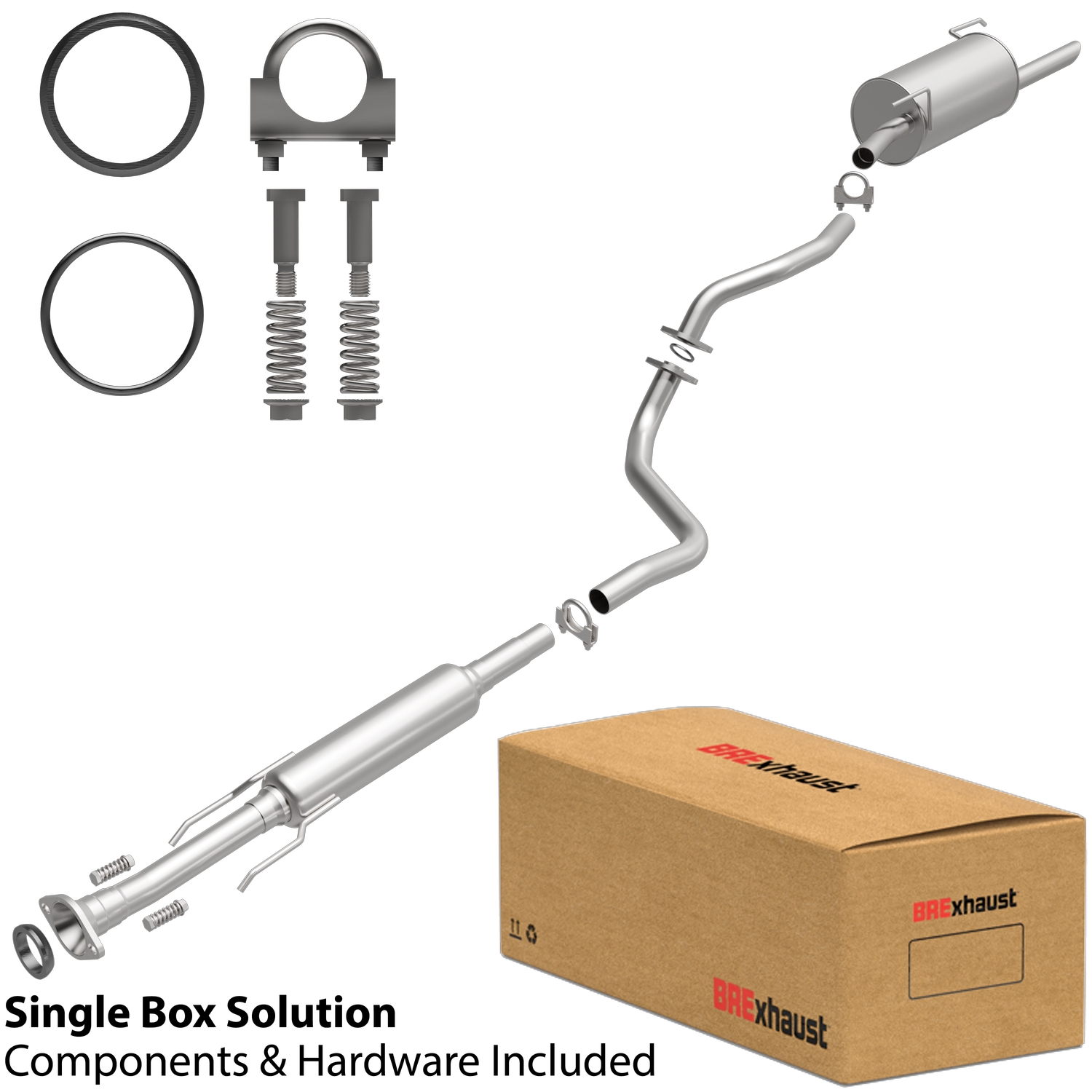 BRExhaust 106-0157 - 2012-2017 Nissan Versa 1.6L Direct-Fit Replacement Exhaust System BRExhaust 106-0157 - 2012-2017 Nissan Versa 1.6L Direct-Fit Replacement Exhaust System