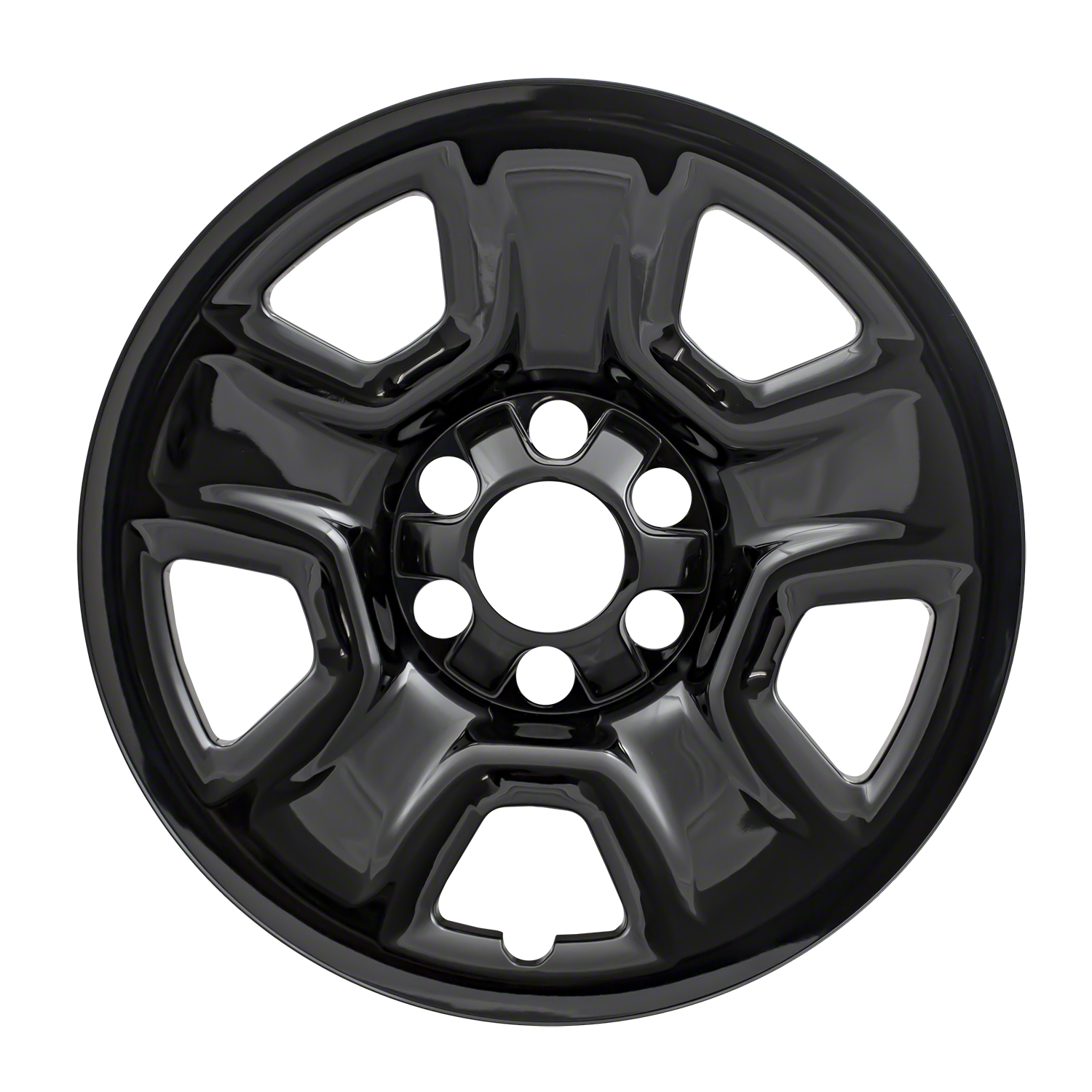 Coast To Coast IWCIMP99BLK - 18 Inch; 5 Spoke; Gloss Black; Plastic; Set Of 4; Compatible With Steel Wheels
