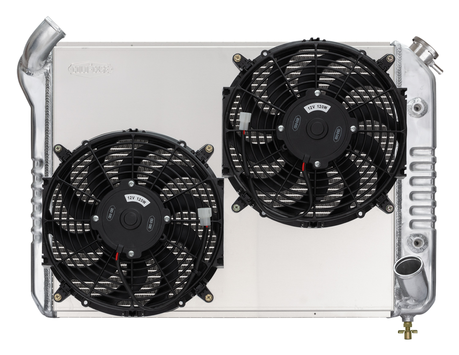 Cold Case Radiators CHV713AK - 66-68 Corvette Big Block Aluminum Radiator Dual 12 Inch Fan Kit