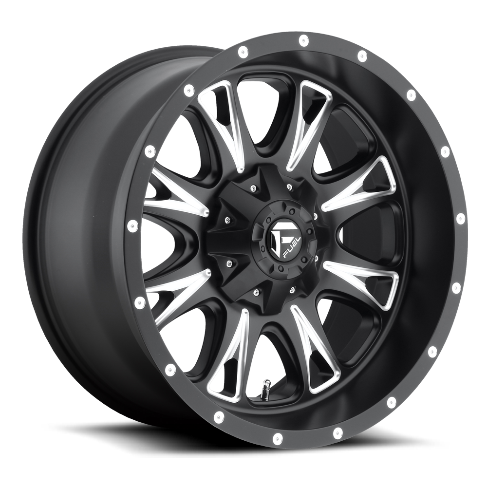 Fuel Wheels D51320909857 - Aluminum Wheels 20X9 Throttle D513 6 On 135/6 On 139.7 Black Milled 106.4 Bore 20 Offset Fuel Off Road Wheels