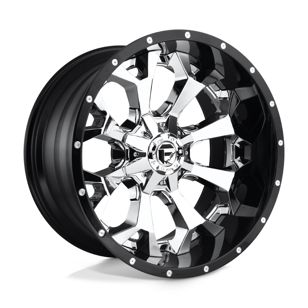 Fuel Wheels D24622001750 - Aluminum Wheels 22X10 Assault D246 8 On 170 Chrome/Gloss Black Lip 125.1 Bore -13 Offset 8 Spoke Fuel Off Road Wheels