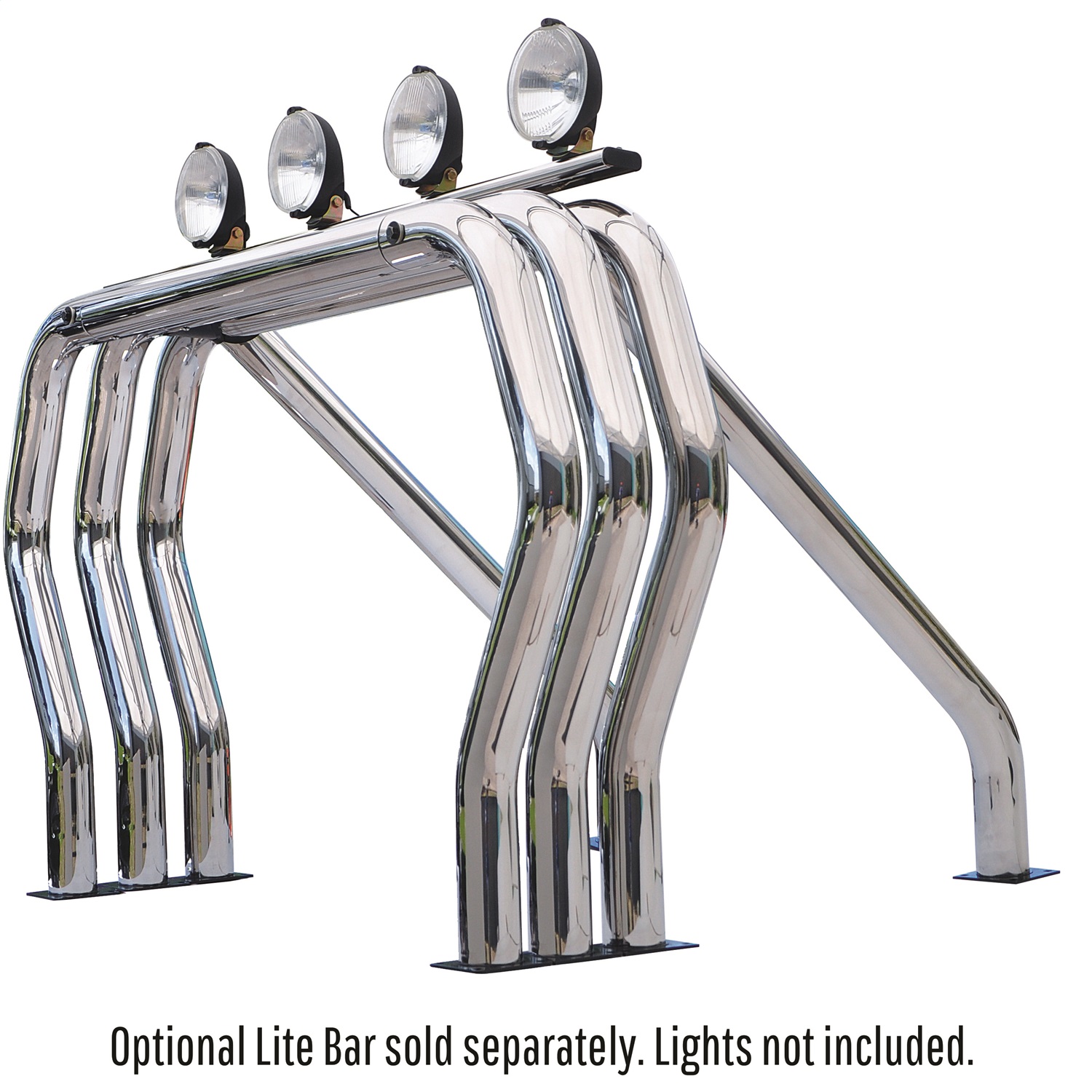 Go Rhino 9009560TSC -  Triple Bar/Single Kicker (Between Wheel Wells) - Chrome