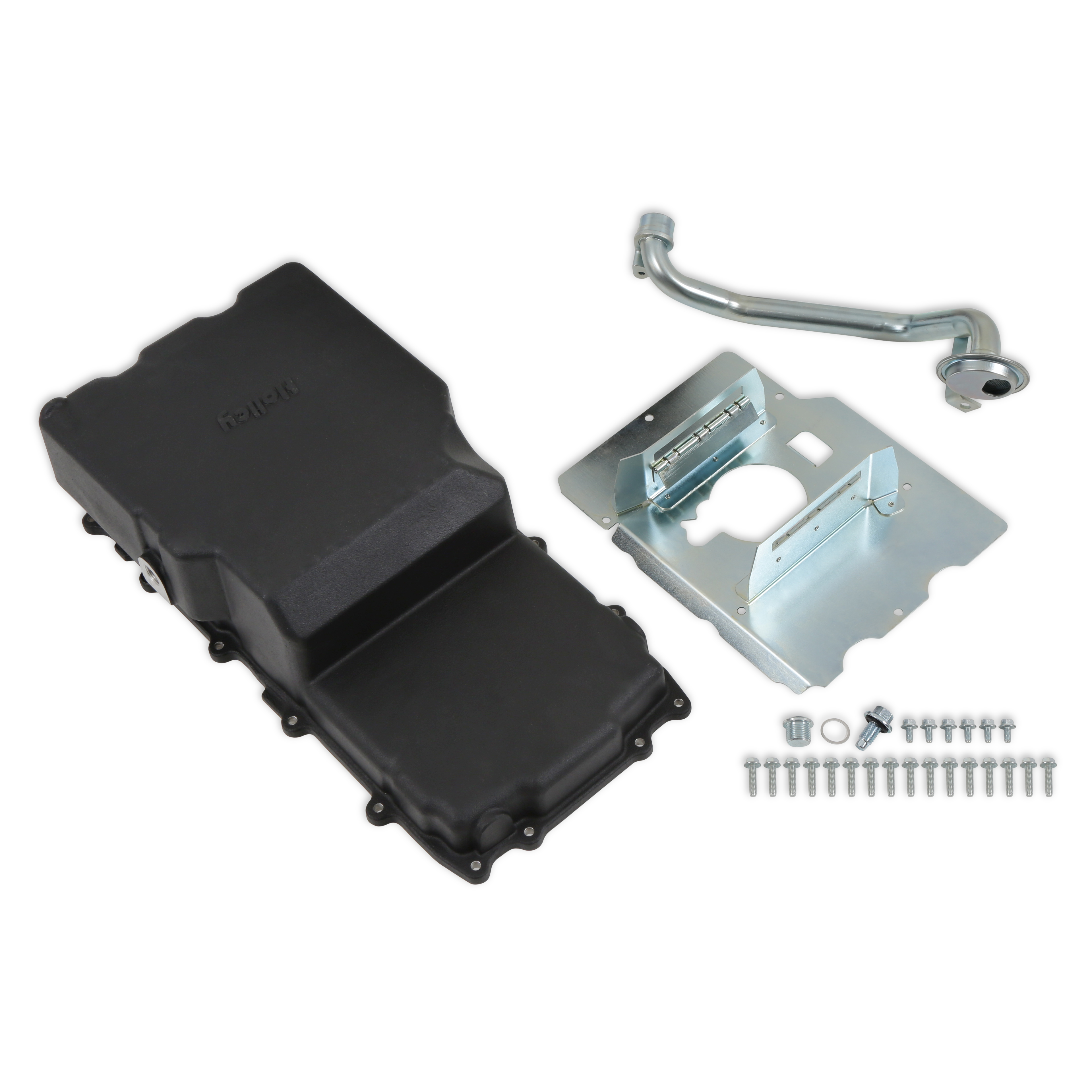 Holley 302-80BK - Cast Aluminum Rear Sump Oil Pan - Ford Coyote Swap - Black