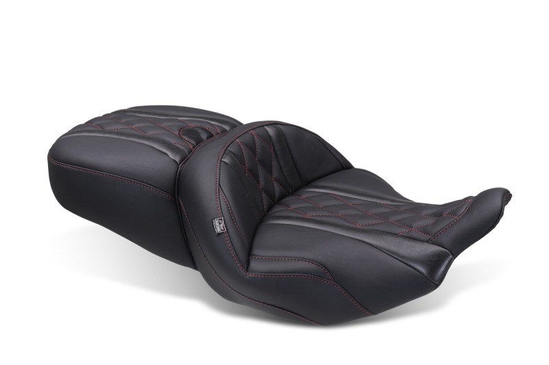Mustang Motorcycle 89411DC - Mustang 23-25 Harley CVO Road Glide (ST) Super Touring Standard Reach One-Piece, 2 UP Black