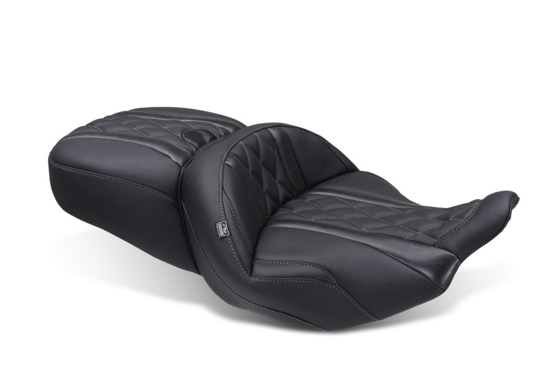 Mustang Motorcycle 89411GM - Mustang 23-25 Harley CVO Road Glide (ST) Super Touring Standard Reach One-Piece, 2 UP Black