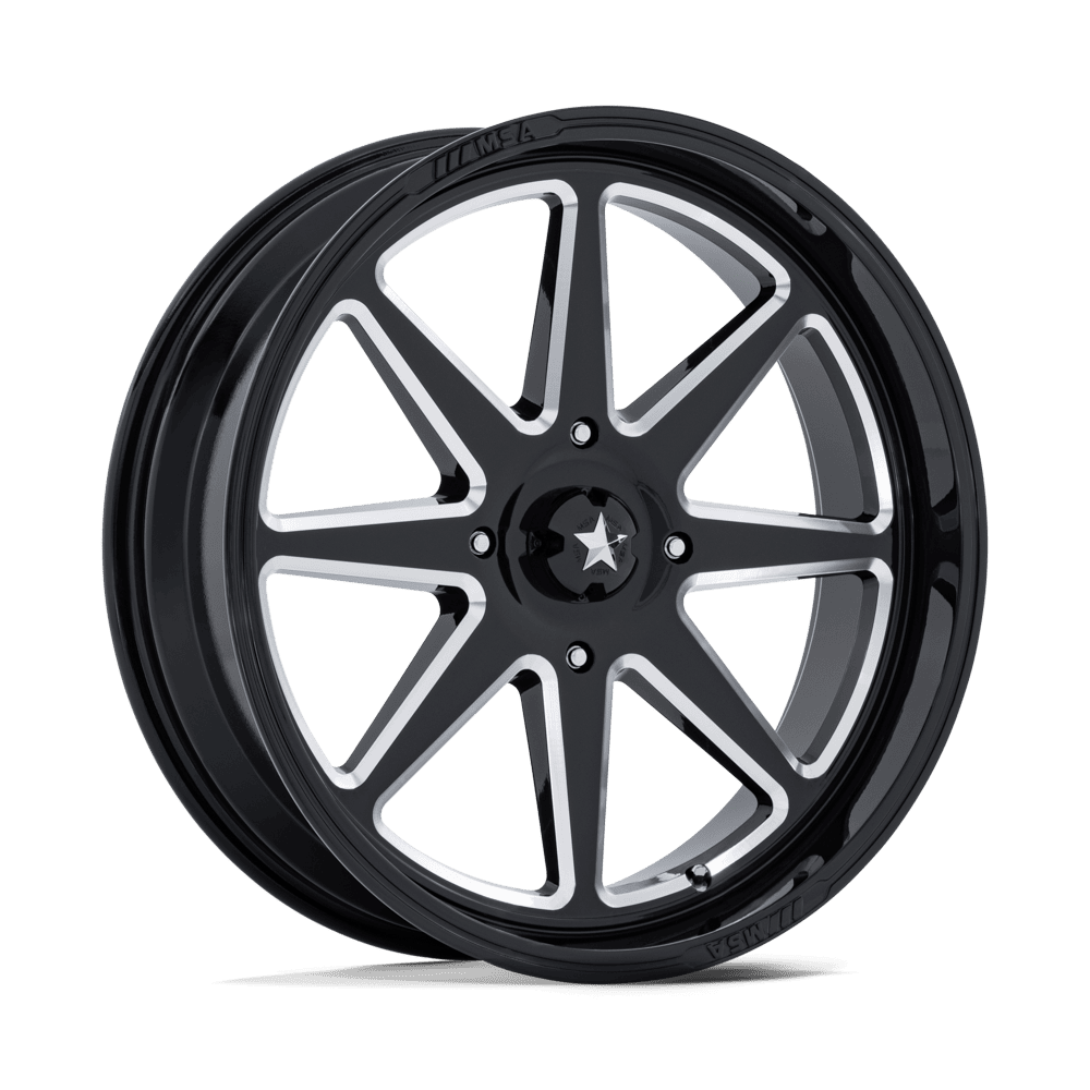 MSA Offroad Wheels MA054BE22704400 - M54 Spark Utv 22X7 Gloss Black Milled