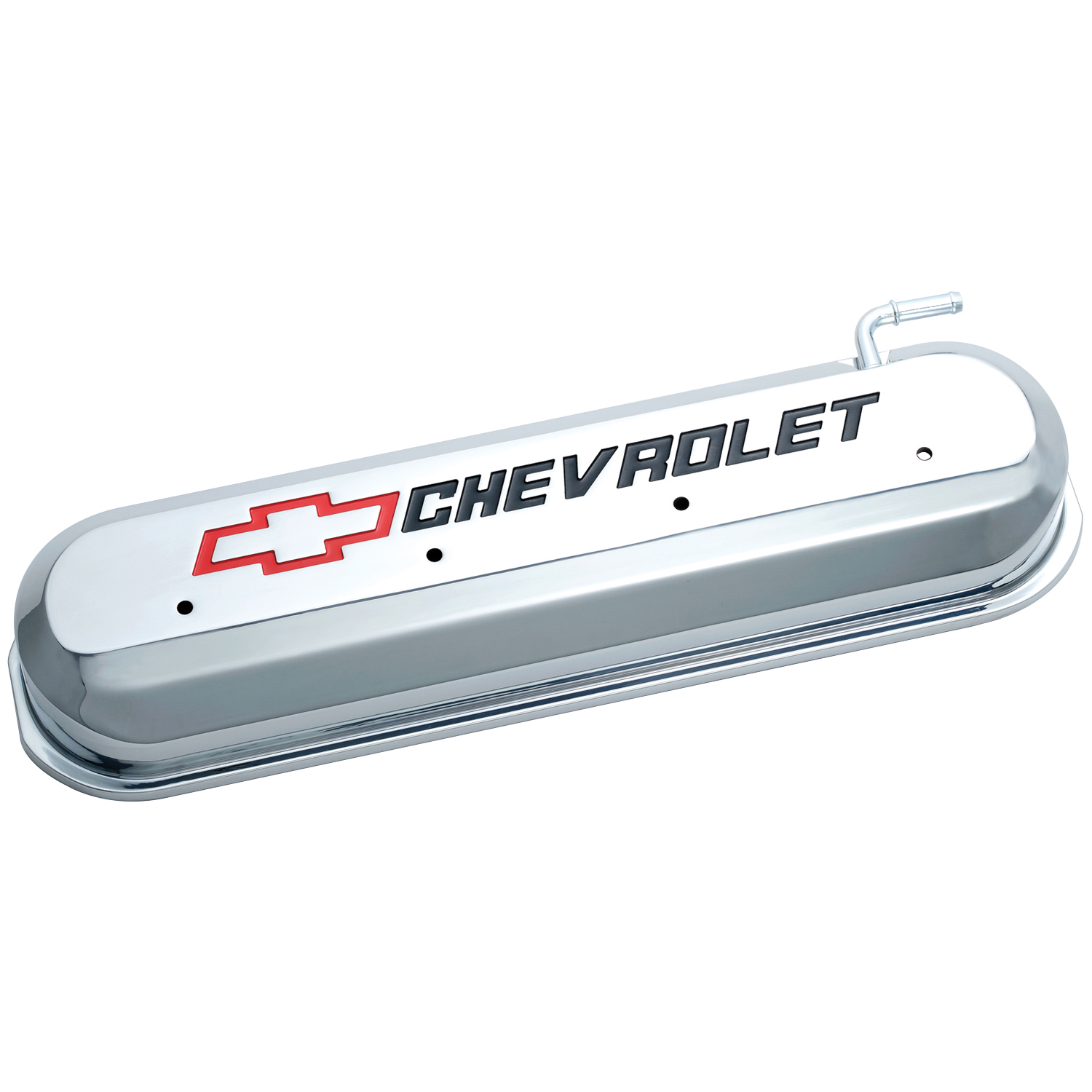 Proform 141-265 - Engine Valve Covers Tall Style Die Cast Chrome with Bowtie Logo LS Engines Recessed Black Chevrolet & Red Bowtie Logos Chevrolet Performance Parts