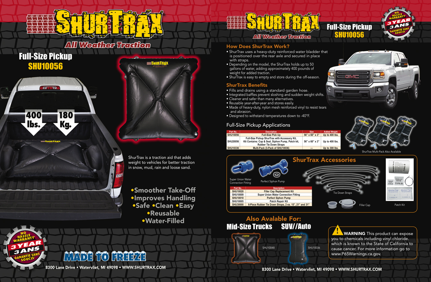 Shurtrax 103 - Full-Size Pick-UP Sell Sheet