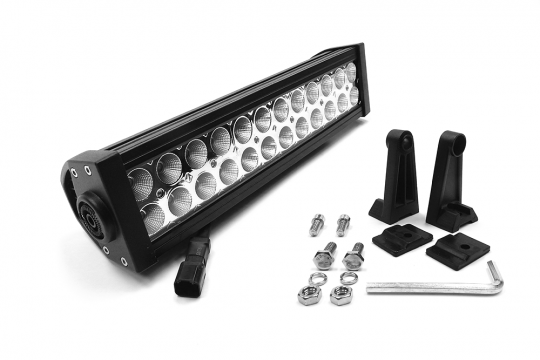 Southern Truck 72015 - 12.0 Inch LED Light Bar Chrome Series Double Row Straight Combo Flood/Beam 72W DT Harness 6,480 Lumens  Lifts