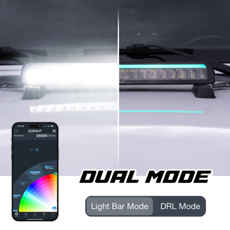 XKGLOW MX-BAR-7 - XK Glow 7in Offroad Light Bar w/ RGBW Chasing DRL & App Control XKGLOW MX-BAR-7 - XK Glow 7in Offroad Light Bar w/ RGBW Chasing DRL & App Control