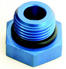 A-1 Products A1P81408 - Fitting - Plug - 8 AN - O-Ring - Hex Head - Aluminum - Blue Anodized - Each